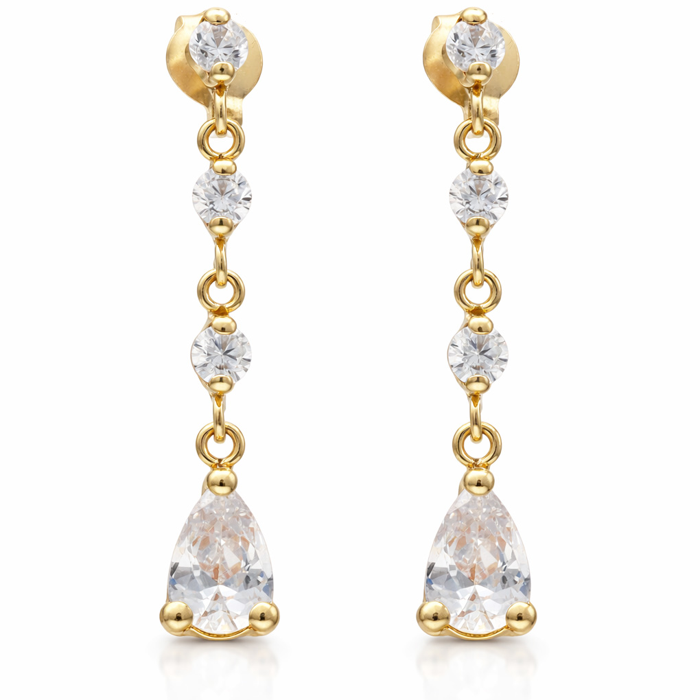 PENDIENTES ORO 18KL CIRCONITAS - 5x25MM