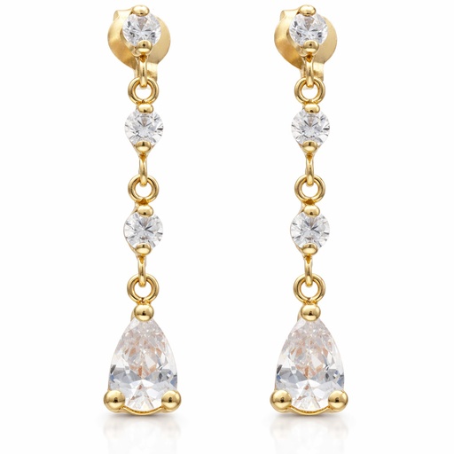 [P1648] PENDIENTES ORO 18KL CIRCONITAS - 5x25MM