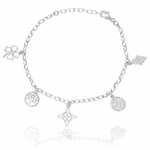 [AG9098] PULSERA PLATA 925MM PROTECCION + SUERTE