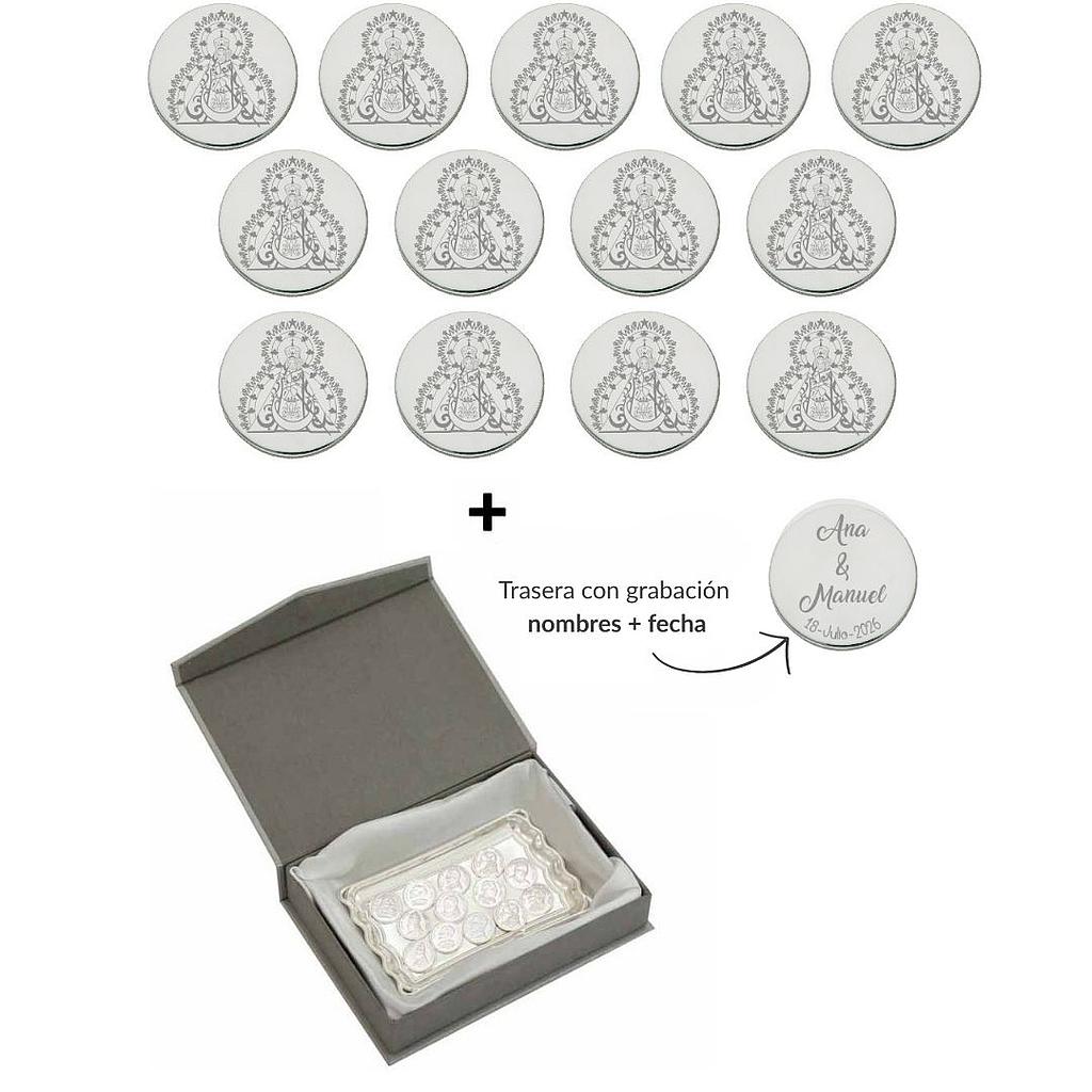 ARRAS PERSONALIZADAS V. DE LA CABEZA · PLATA DE LEY + BANDEJA + ESTUCHE