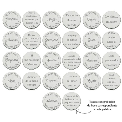 [AG6006] ARRAS PERSONALIZADAS PALABRA + FRASE · PLATA DE LEY