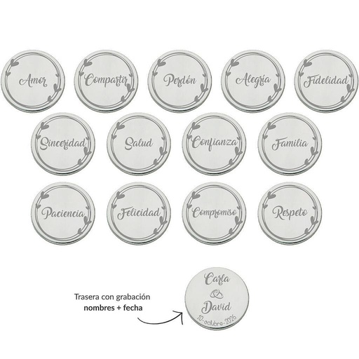 ARRAS PERSONALIZADAS PALABRAS · PLATA DE LEY
