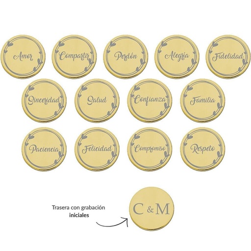 [ST6011] ARRAS PERSONALIZADAS PALABRAS ACERO DORADO