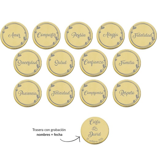 [ST6010] ARRAS PERSONALIZADAS PALABRAS ACERO DORADO