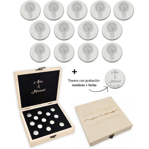 [ST6029EM] ARRAS PERSONALIZADAS V. DEL PILAR · ACERO PLATEADO + ESTUCHE MADERA