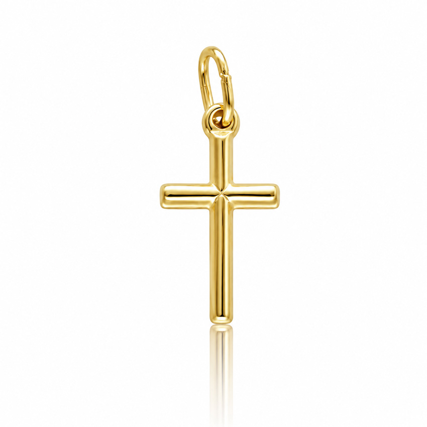 CRUZ PLATA CHAPADA PALO LISO - 11x20MM