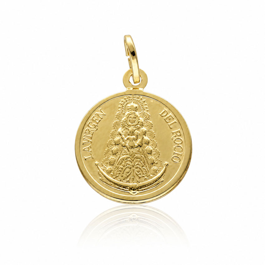 MEDALLA PLATA CHAPADA EN ORO V. DEL ROCIO - 17MM