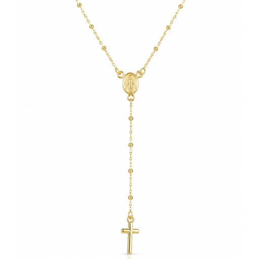 GARGANTILLA ROSARIO PLATA CHAPADA EN ORO - BOLAS 1.50MM