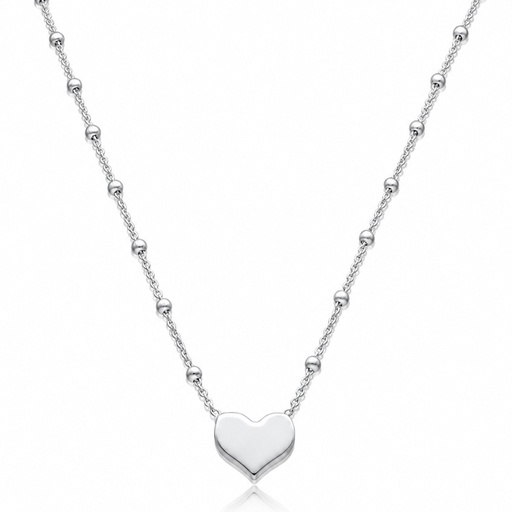 GARGANTILLA PLATA 925MM CORAZON + BOLAS