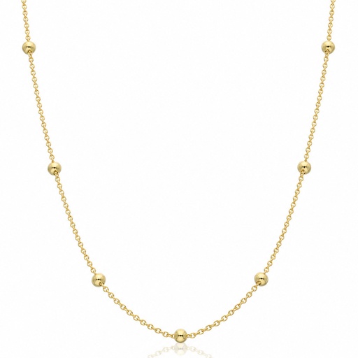 CADENA PLATA CHAPADA ORO BOLAS - 2.50MM