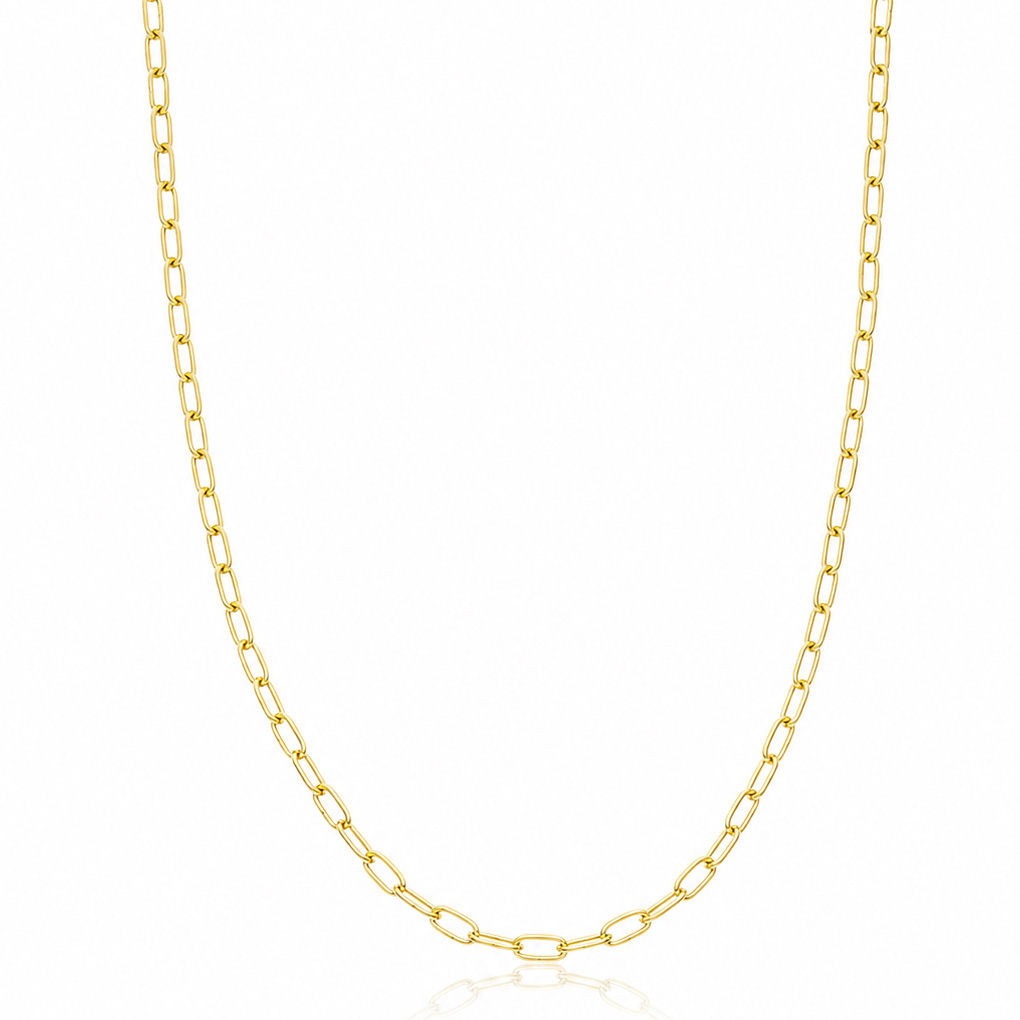 CADENA PLATA CHAPADA EN ORO ESLABON ALARGADO - 1.60MM