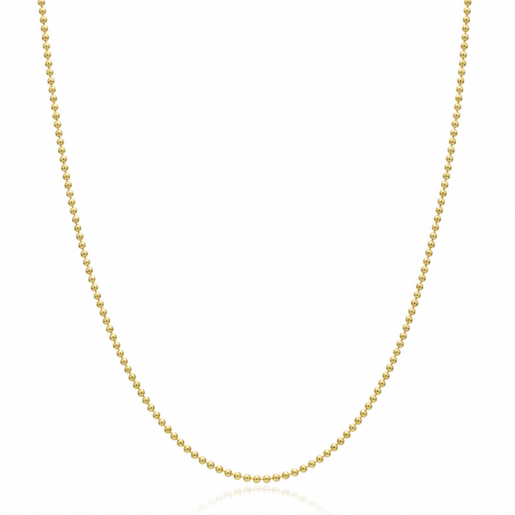 CADENA PLATA CHAPADA EN ORO BOLITAS - 1MM