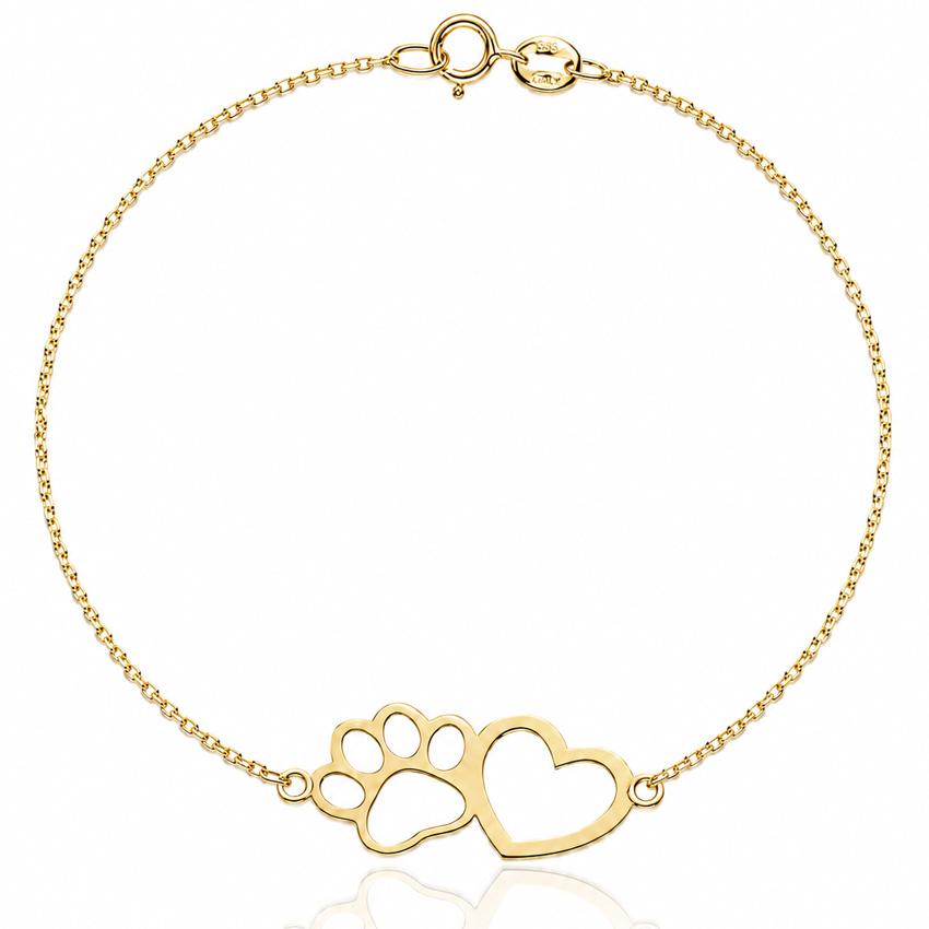 PULSERA ORO 18KL HUELLA + CORAZON