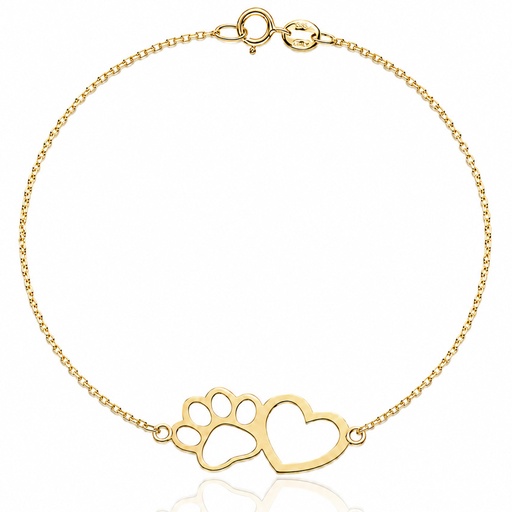 PULSERA ORO 18KL HUELLA + CORAZON