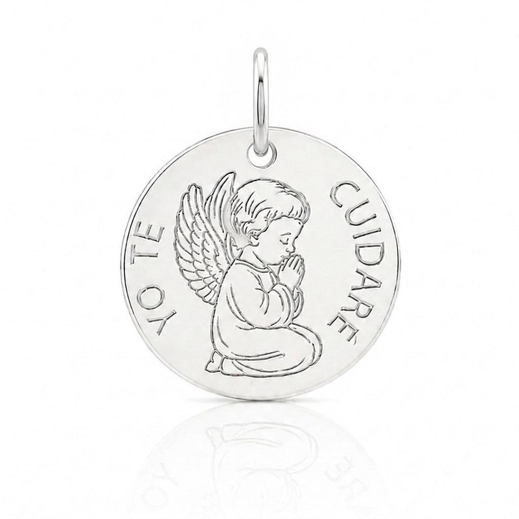 COLGANTE PLATA DE LEY ANGEL DE LA GUARDA - 14MM